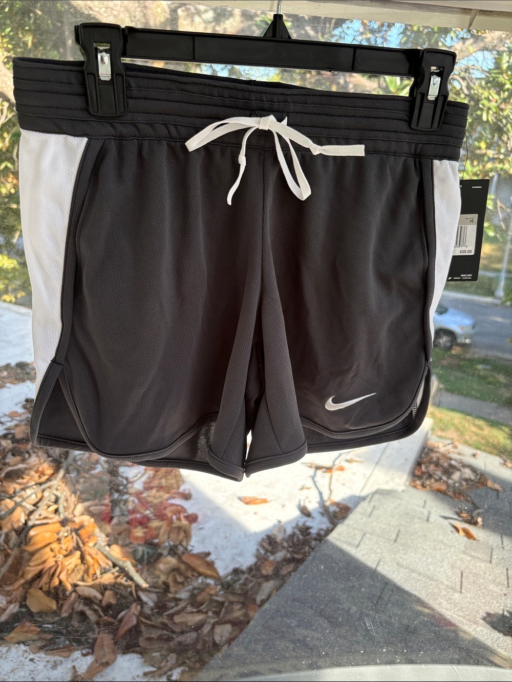 Nike Women’s Black Athletic Shorts with White Side Panels-NWTO XS